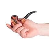 Dr. Watson - Drewniana fajka do tytoniu, Seria kolekcjonerska, Ręcznie wykonana z drewna gruszy, Pasuje do filtra 9 mm (Smok)
