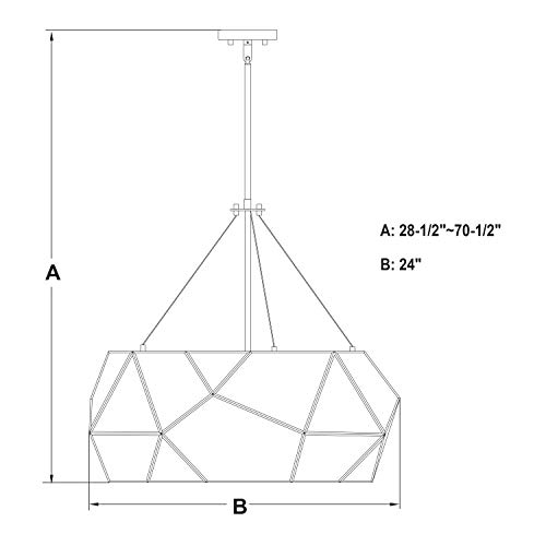 Vaxcel Euclid 5L Brass Mid-Century Modern Pendant Light Mercury Glass #TOP4