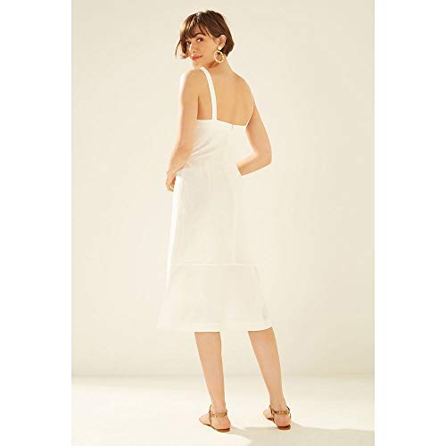 Vestido Linho Botões Saia OFF WHITE/PP