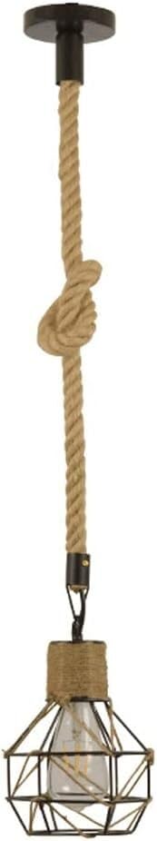 Lampe suspendue corde rustique E27 pour sublimer un escalier sombre et une entrée mansardée