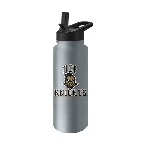 Image of Logo Brands NCAA Central Florida Golden Knights Athletic 34 oz Stainless Steel Quencher Bottle - Double-Wall Insulated, No-Spill Lid, Easy Carry Handle - Keeps Drinks Cold For Hours