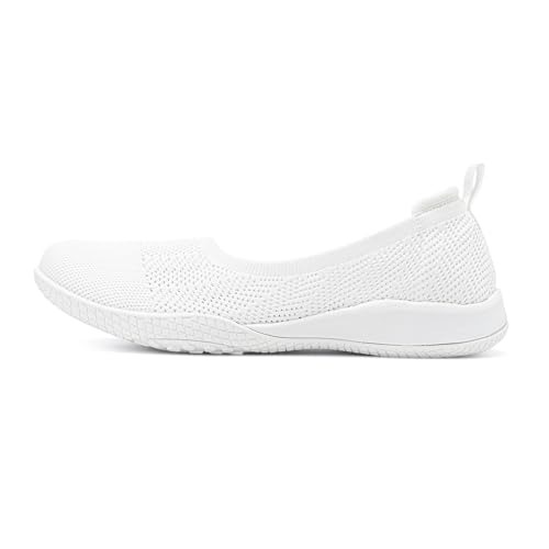 Image of LEDINEY Women's Flats Slip On Go Walk Shoes for Women Comfortable Walking Sneakers Knit Low Wedge Dressy Ballet Shoes Zapatos para Mujer