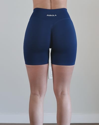 Image of AUROLA Influence Workout Shorts for Women,2.5 3.5 4.5 5.5 6.5 No Roll Up Squat Proof Scrunch Seamless Compression Gym Short