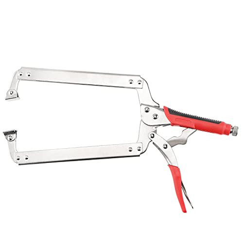 Pingeui 2 Pcs 18 Inch C Clamp Locking Pliers, Heavy Duty C Clamps With Swivel Pads And Rubber Handle Sleeve, Adjustable Welding Woodworking Tools, 7 Inch Max Jaw Opening #TOP3