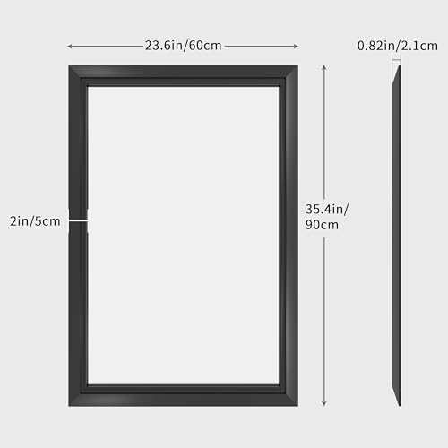 Image of 24x36 Inch Black Framed Bathroom Mirrors for Over Sink | Wall Mirrors for Bathroom Sink, Bathroom Vanity Mirror, Rectangle Farmhouse Mirror, Bedroom, Living Room, Entryway