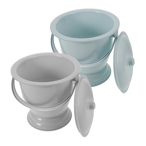 SEWOART 2個 携帯トイレ 緊急 おしっこポット 便器 旅行つば 夜尿ジャグ 便座トイレ プラスチック製トイレスピットン キャンプ用尿ポット 蓋付きつぼみ 尿貯蔵ポット プラスチック尿ポット