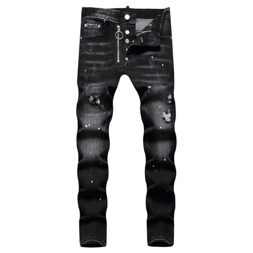Men's Ripped Jeans Long Trousers Fashion Stretch Slim Pants Men Skinny Jeans