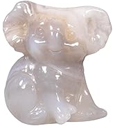 Nupuyai Sakura Achat Stein Koala Figur Klein Deko Kristall Edelstein Figuren Tier Koalabär Statue...