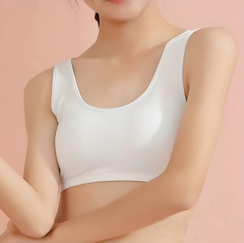 5Pack Big Girls Padded Training Bras,Girls Thin Cotton Breathable Sports Bra Fit3