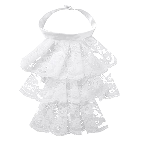 MSemis Mujer Retro Cuello Victoriano Jabot Collar Unisex Collar de Encaje Volante Vintage Chorrera Barroca Cosplay Cuello Fallar Costume Medieval Disfraz Rey Blanco y Negro Blanco One Size MSemis Mujer Retro Cuello Victoriano Jabot Collar Unisex Collar de Encaje Volante Vintage Chorrera Barroca Cosplay Cuello Fallar Costume Medieval Disfraz Rey Blanco y Negro Blanco One Size
