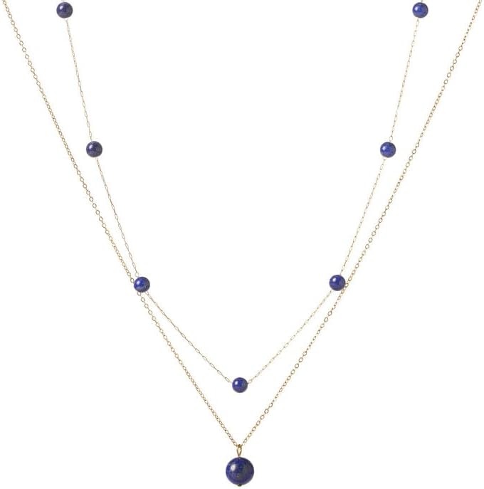 Crystal Layered Crystal 14K Gold Plated Necklace Handmade October Birthstone Beaded Necklace Jewelry Set For Women with Paperclip & Cable Station Chains Hypoallergenic Classy Elegant Keenove