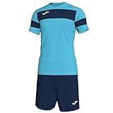 Accesorios para mochilas Joma Academy II Set Equipacion M/Corta, Hombre, Turquesa Fluor/Marino, XL