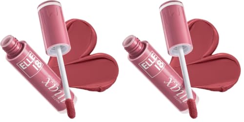 Image of Elle18 Matte Max Liquid Lipstick - Nude Petal, for Smooth Lips, with Hyaluronic Acid & Vitamin E, Blur Matte Finish, Transferproof & Smudgeproof - 6ml (Pack of 2)