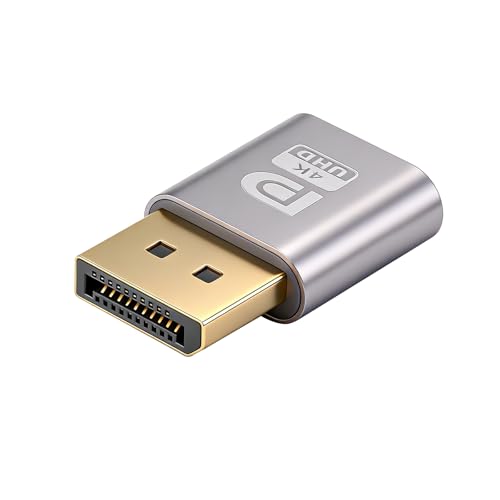 4K Active DisplayPort Dummy Plug Adapter, DP (DisplayPort) Headless Ghost Display Emulator, EDID Emulator for GPU Virtual Monitor, Support 4K@60Hz,2k,1080P, Plug & Play for PC, Laptop, Desktop