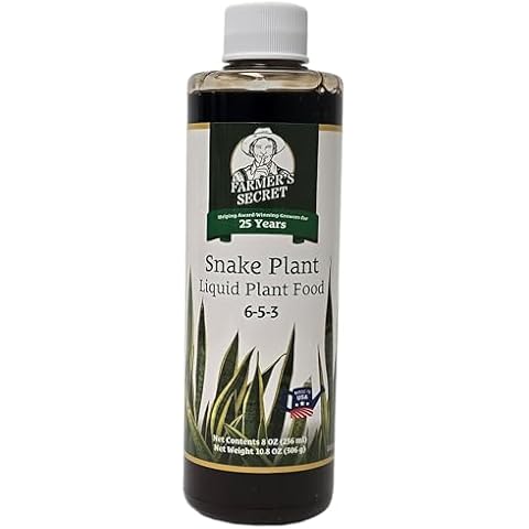 Farmer’s Secret - Snake Plant Liquid Plant Food - Strengthen Roots and Encourage Growth - for Indoor and Outdoor Plants - Long-Lasting Formula - 8 OZ Cover