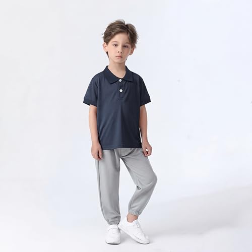 Image of Boy Polo Shirt Pique School Uniform Shirt for Kid Golf Top Youth Boy 5-14Y