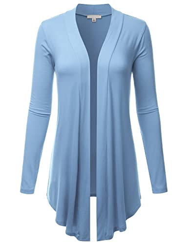 Image of LALABEE Women's Draped Open-Front Long Sleeve Light Weight Cardigan (S~3XL)