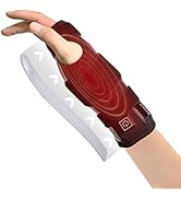 Hand Wrist Heating Pad (No Battery) Heated Wrist Wrap with Support Aluminum Splint, 3 Adjustable ...