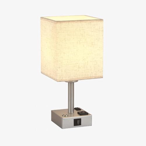 Lampe de bureau en tissu fait main Faucet avec port USB et prise AC