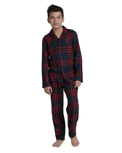 Image of Under Fourteen Boys Cotton Night Suit Set | Soft Breathable 2Pcs Sleepwear /Nightwear /Sleepsuit /Loungewear Co-Ord | Checks Top & Pyjama | Elastic Waist & Pockets | Multicolor Pajama Party & Gifting Set