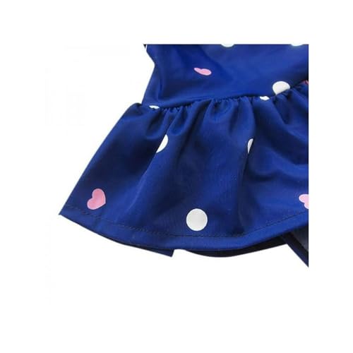Girls One-𝐏iece Swimsuits Dress Kids 𝐇awaiian Bathing Suit Summer Cute Polka Dot Strap Swimming Suit (Blue, XL 36-42斤)3