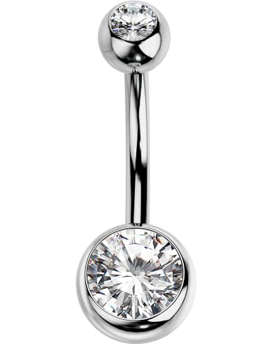 OUFER Belly Button Rings Surgical Stee, Internally Threaded Belly Rings, 14G Belly Piercing Jewelry, Belly Button Rings, Navel Piercing Jewelry For Women Men2