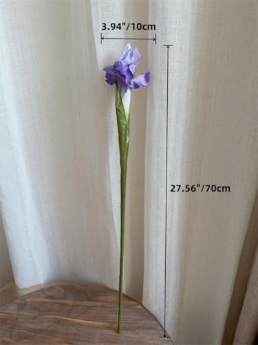 Iris artificiels en soie violets 70 cm pour décoration de table