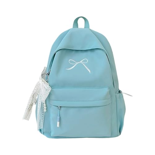 1PC Small Japanese Backpack With Bow Charm, Lightweight Cute Double-Shoulder Bag, For Daily Commute, Student Use