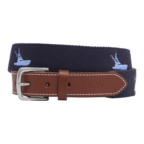 vineyard vines mens Sportfisher Embroidered Canvas Club Belt