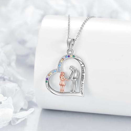YFN Daughter Gifts from Dad 925 Sterling Silver Daughters Heart Necklace Birthday Christmas2