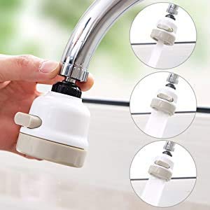 MIRARIYA Plastic 360 Degree Rotating Water-Saving Sprinkler, 3-Gear Adjustable Head Nozzle Splash-Proof Filter Extender Sprayer for Kitchen Bathroom, Water Faucet tap (Grey)