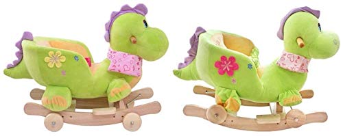 ZHANGYUEFEIFZ Schaukelpferd Plüsch Schaukeltier Pferd Rocking Horse Baby Trojanspielzeug Kinderstuhl Musik Früheres… – Bild 3