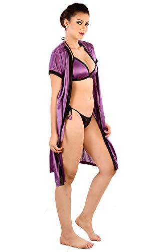 Image of Women's Short Sleeves Robe and Lingerie Set for Womens