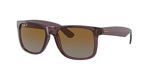 Ray-Ban RB4165 Sunglasses Bundle: RB 4165 JUSTIN 6597T5 Justin Transparent Dark Brown and Eyewear Cleaning Kit