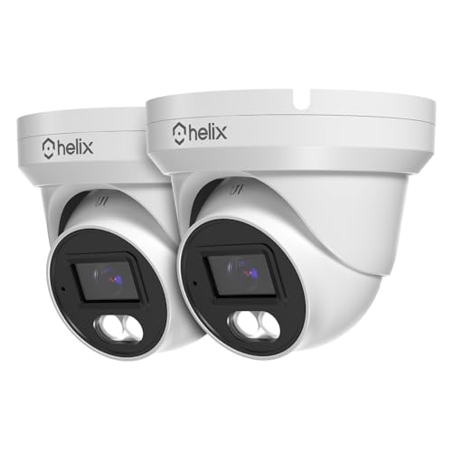 Helix-2PK-5MP-Security-AI-IP-PoE-Camera-98ft-Night-Color-Human-Detection-NDAA-Compliant-Indoor-Outdoor-Surveillance-Turret-Built-in-Mic-Support-256GB-MicroSD-Deterrent-2PK-HLX-IP5M-T103EW-AI Helix 2PK 5MP Security AI IP PoE Camera, 98ft Night Color, Human Detection, NDAA Compliant, Indoor Outdoor Surveillance Turret, Built in Mic, Support 256GB MicroSD, Deterrent, 2PK-HLX-IP5M-T103EW-AI - Image 1