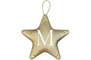 Premium Velvet Letter Sign Initial Christmas Tree Ornament for Holiday Home Decor
