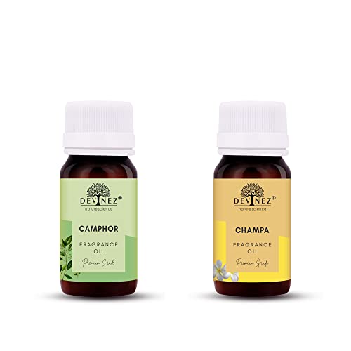Image of Devinez Camphor, Champa Aroma Oil for Diffuser /Ultrasonic Aroma Diffuser /Tealight Diffuser /Reed Diffuser, 15ml Each
