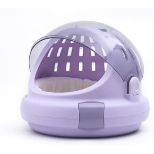 Dunuiov猫用キャリーバッグ キャリーバッグ ドーム型 ペットケージ 小型犬用 小動物対応 ポータブル げキャリーバッグ 透明 多機能 ポータブル キャリーケース ビットバッグペットバッグ猫バッグペットバッグ多機能スペースバッグポータブル通気性猫の巣用