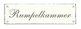 rumpelkammer leipzig  Dekoschild Shabbyschild RUMPELKAMMER Schild Holzschild 20 x 6 Türschild Zimmerschild Hinweisschild selbstklebend