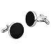 Homxi Gemelli Camicia Uomo Set,Cerchio Rotondi Lucidato Gemelli Camicia Uomo Acciaio Inossidabile Gemelli Camicia Uomo Matrimonio Argento Nero