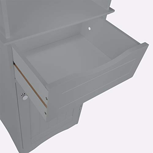 RiverRidge, Gray Ashland Bathroom Freestanding Storage Cabinet with Three Open Shelves and Drawer, Size by RiverRidge - Image 5