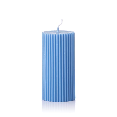 MORGIANA Blaue Stumpenkerzen ohne Duft, dekorative Kerzen, tropffreie Kerzen für Hochzeiten, Heimdekoration, Restaurants (Blau) Cover