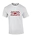 Produktbild S.B.J - Sportland schweres Qualitäts Karate T-Shirt mit Motiv japanische Flagge und Karate, Farbe Weiss, Gr. 152