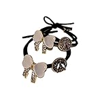  Corde À Cheveux Pièces Opale Nœud Papillon Cheveux Corde Femmes Diamant Clouté Tête De Boule Élastique Queue De Cheval Élastique