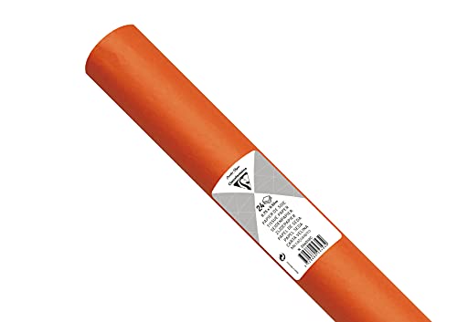 Clairefontaine Maildor - Rollo de papel de seda (50 x 70 cm, 24 hojas, color naranja, crepé, 0,75 x 0,5 m)