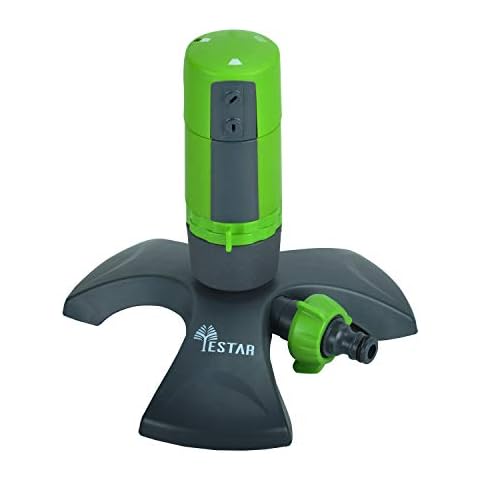 Yestar Automatic Garden Sprinkler, Lawn Water sprinkler with PT Base, 30-360 Degree Auto Rotating Gear Drive & 3 in 1(Jet, Shower, Flood) for Watering Lawn Plants Flowers Veggies and More Cover