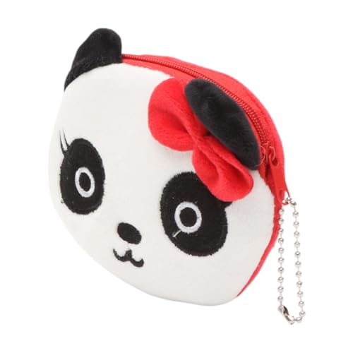 VOCOSTE 1Pcs Money Pouch Pandas Cartoon Coin Purse Plush Fabric Black White Red 11x10cm2