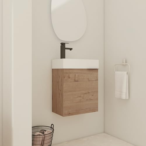 Maotifeys 18" Small Floating Bathroom Vanity with Sink and Storage