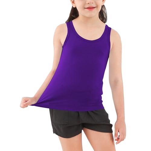 Dreammonkey Meninas Regata - Camiseta Elástica Sem Mangas Com Gola Redonda De Algodão Macio Para Cri
