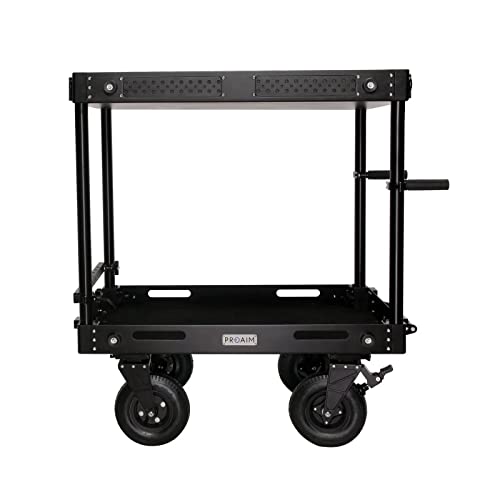 PROAIM 48” Victor V1.1 Video Production Camera Cart. Adjustable Top Shelf & Accessory Bar, Foldable. for Film/Studio/Stage/Lighting Storage Cart. Payload up to 200kg/440.9lb. (VCTR-V1-48)